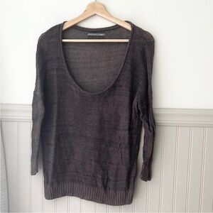 Y2K Rubbish Dark Brown Scoop Neck Sweater Womens large